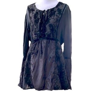Vintage Elegant Black Lace Tunic